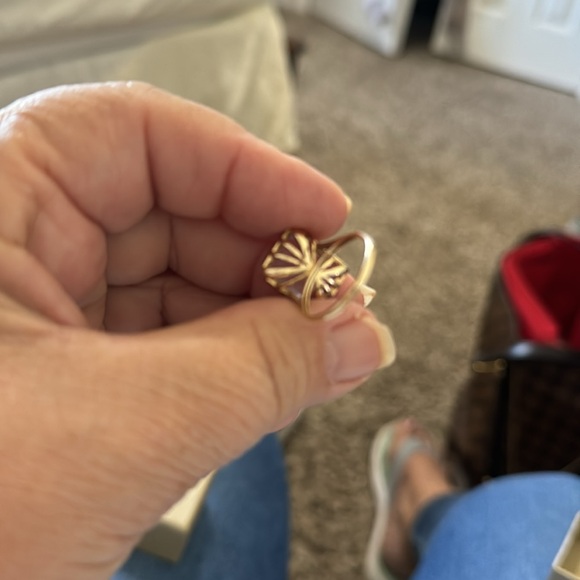 14Kgold rose de France amethyst & red pave rubies - Picture 3 of 7